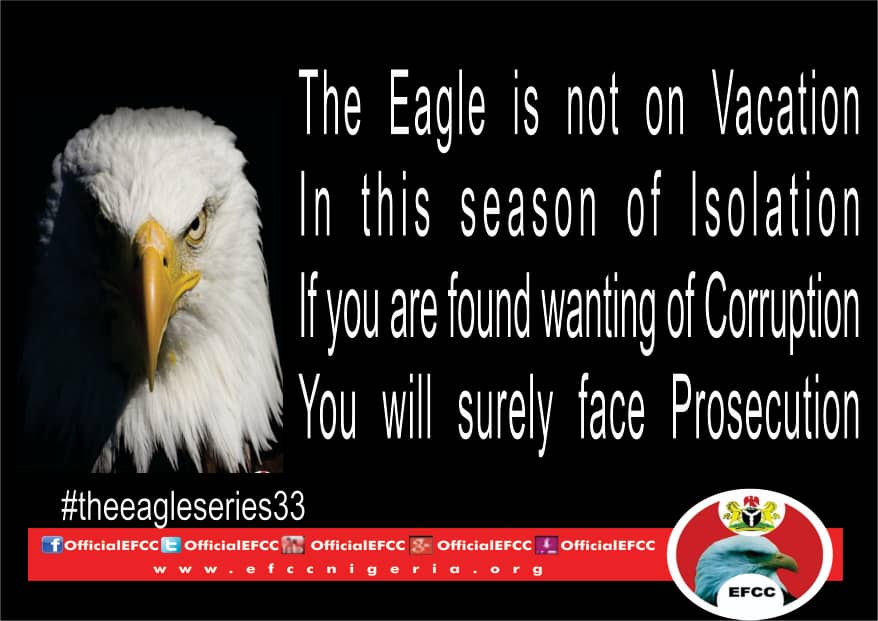 #TheEagle goes on no vacation....

#StaySafe
#StayOutOfCorruption
#BeAccountable