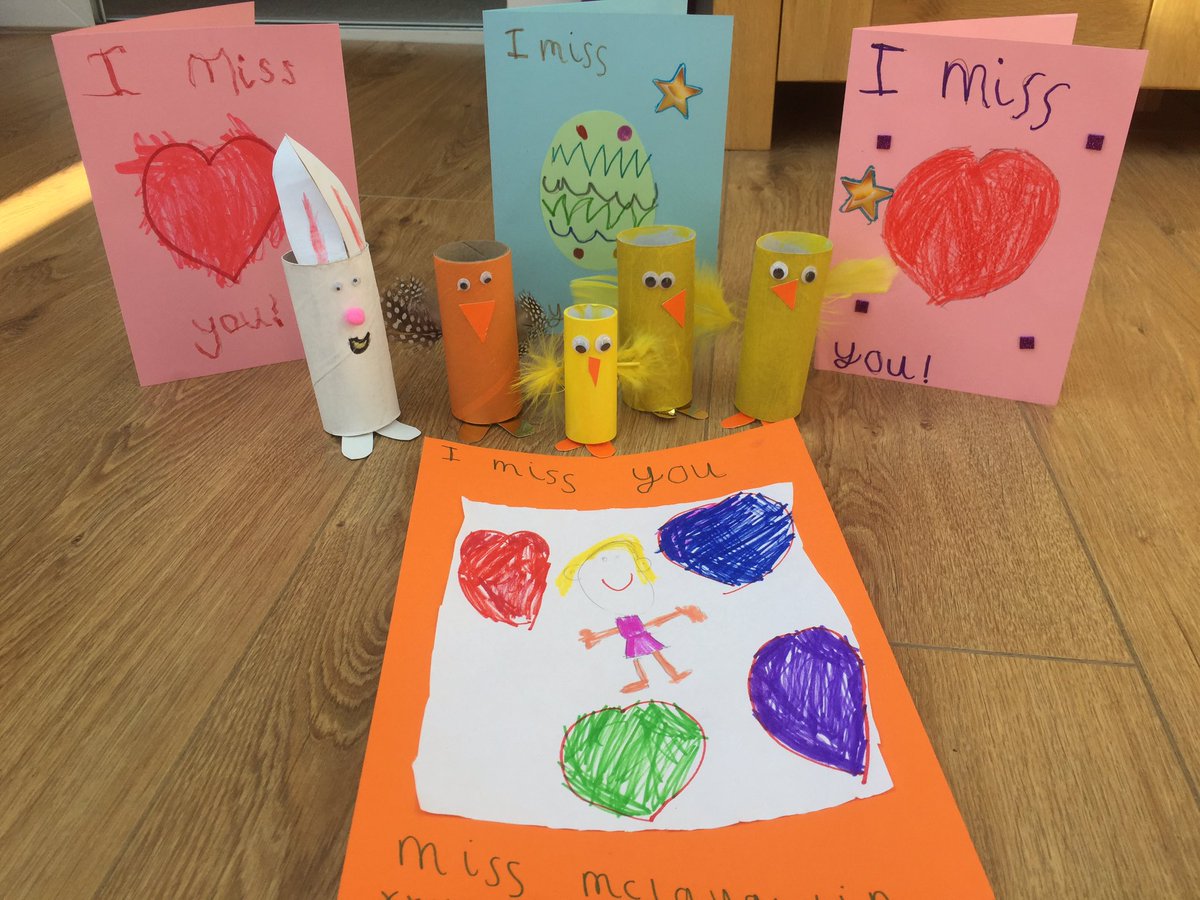 d_rach44's tweet photo. @prestolee_1911 Olivia and Elizabeth wanted to make cards for their teachers ๐ and Easter chicks and bunny ๐ฃ #alwaysaiminghigh https://t.co/vJOshLxrRo