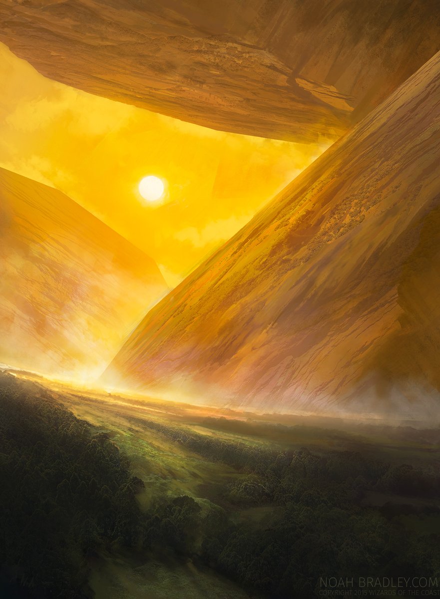 Plains are really hard.Having vertical elements in a landscape make it a lot easier to paint. But you can't have too much of that in a plains. Can't have big mountains or forests or anything.So you're kinda left with... clouds? That's what I usually do, anyway.