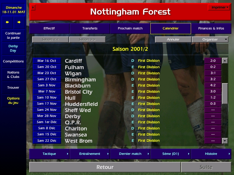 Season 1 - The Derby was postponed in November. I don't know why (i probably missed the message about it). So it'll be a wednesday... it's a shame ! I show you my recruits and the current rankings (Yes, i bought a guy from Lyon as usual ) Come on Forest   #CM0102