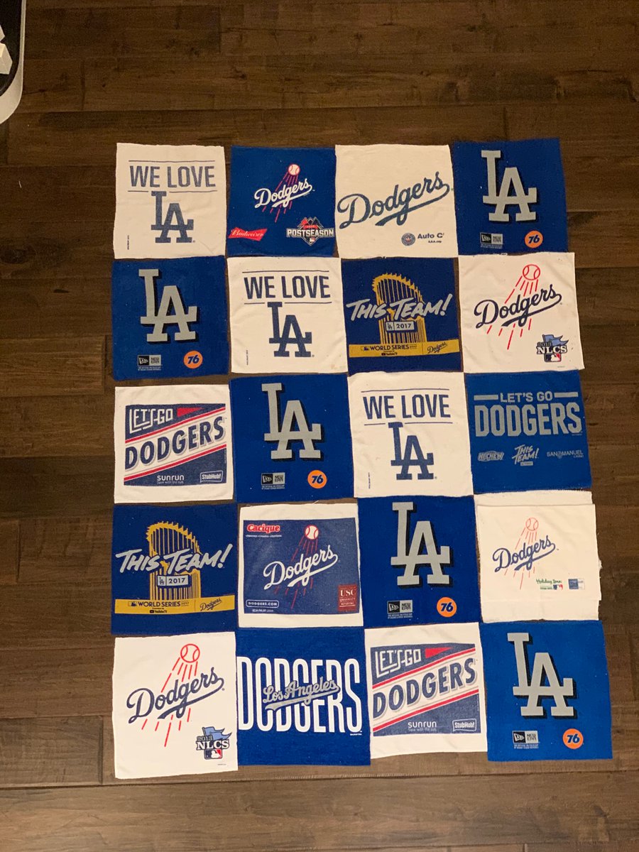 SoCalEricLittle's tweet photo. When your wife decides it’s time to take your @Dodgers rally towels and turn them into a quilt!
@DodgersDigest #Dodgers #Dodgerfanforlife #Quaratineactivity https://t.co/chOzL7PARY