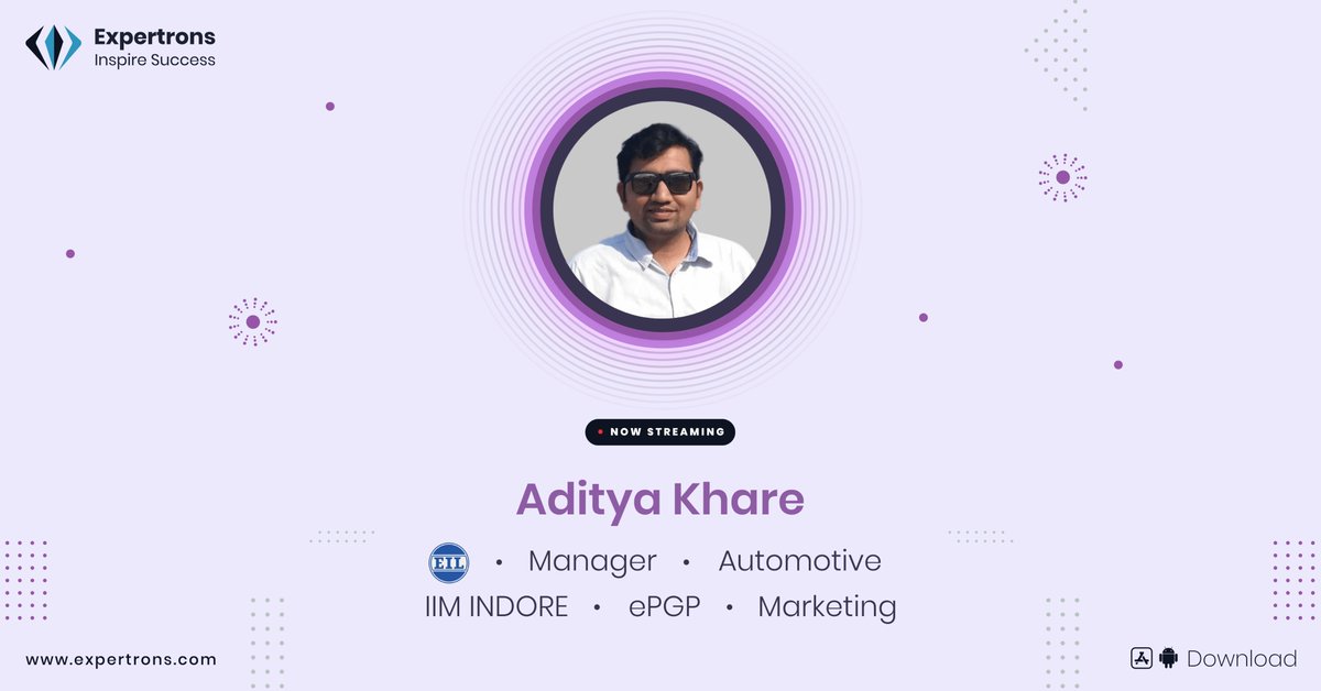 expertrons's tweet photo. Meet our expert panel’s new member to give the right direction to your career. Join him now at Expertrons. Link given below : https://t.co/Jx95e6BCro
#careerhacks #career #iiminterview #management #expertronsvitamin #iim #mba #inspiresuccess #evolveprofessionally #expertrons https://t.co/ZyPEnqgnkp