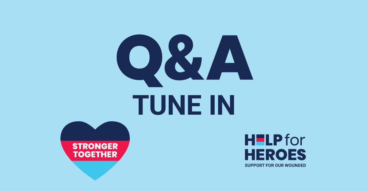 HelpforHeroes's tweet photo. Help us #GetBritainTalking. Join our #HelpforHeroesHour between 4pm-5pm today. Sarah Jones, Head of Psychological Wellbeing at Help for Heroes will be answering your questions on anxiety, social isolation, and mental health and wellbeing. 
See you all at 4pm! 🙌 https://t.co/6bf1FDDvBK