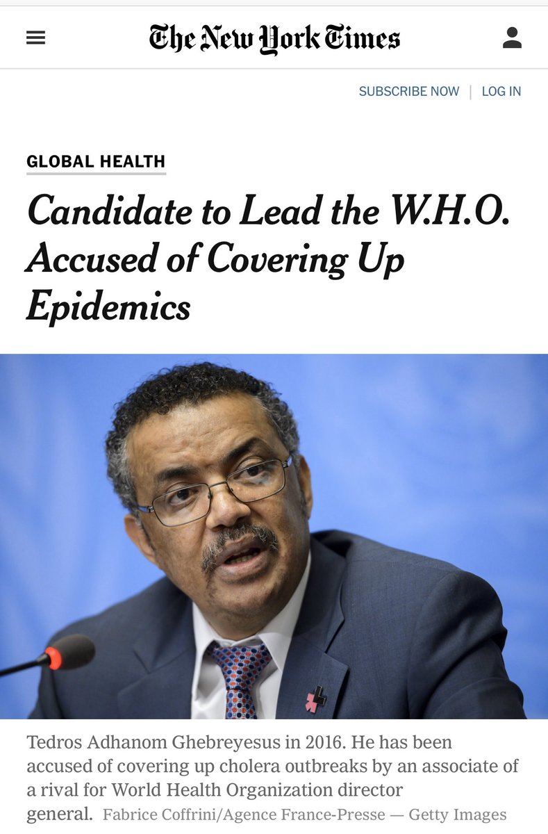 La razón por la cual NO habían NUEVOS casos de cólera en Etiopía  -similitud “NO nuevos casos  #Coronavirus en China- NO fue porque se pudo contener el brote.Fue porque OCULTARON las cifras oficiales para NO paralizar la economía, específicamente acuerdos comerciales con 