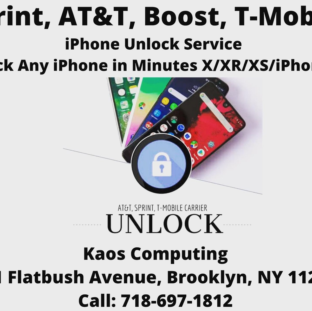 king_unlock's tweet photo. Sprint AT&amp;T Boost T-Mobile
iPhone Unlock Service Unlock Any iPhone in Minutes X, XS XR, iPhone 11 👍
Kaos Computing 661 Flatbush Avenue Brooklyn NY 11225
☎️ 718-697-1812
#phoneunlock #iphoneunlock #samsungunlock #unlockservice https://t.co/yYh4vuOxUr