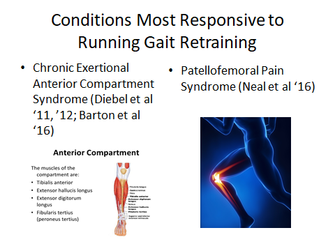 Some conditions you can feel much more confident about performing  #running gait retraining. Great work has been done on this by  @rwilly2003  @DrChrisBarton  @Brad_Neal_07 (4/n)