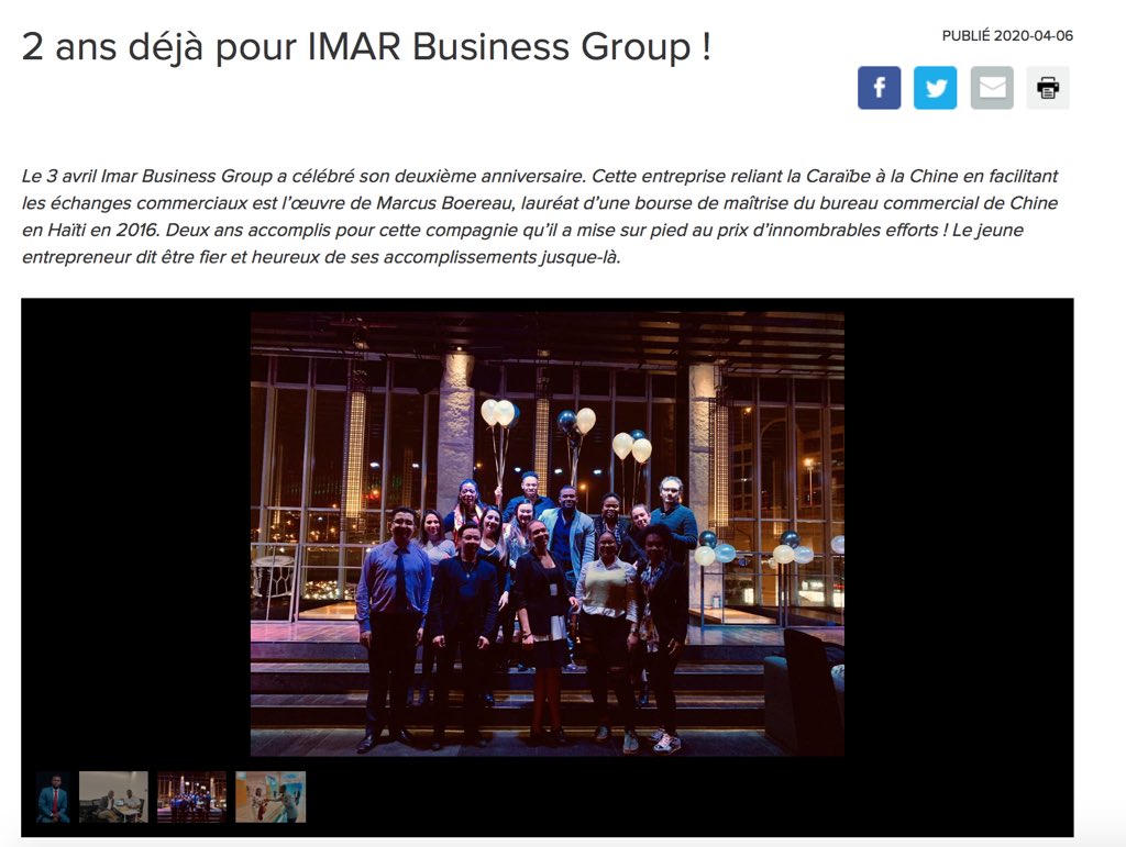 imarbgroup's tweet photo. We are featured in Haiti’s Number 1 newspaper and magazine @lenouvelliste and @ticketmaghaiti this week on the occasion of our 2nd anniversary 🙏🏾💥 We appreciate the support. Thank you once again everyone for your trust during these two years. #China #Trading #Haiti #Economy https://t.co/aGS2Uk0lSt