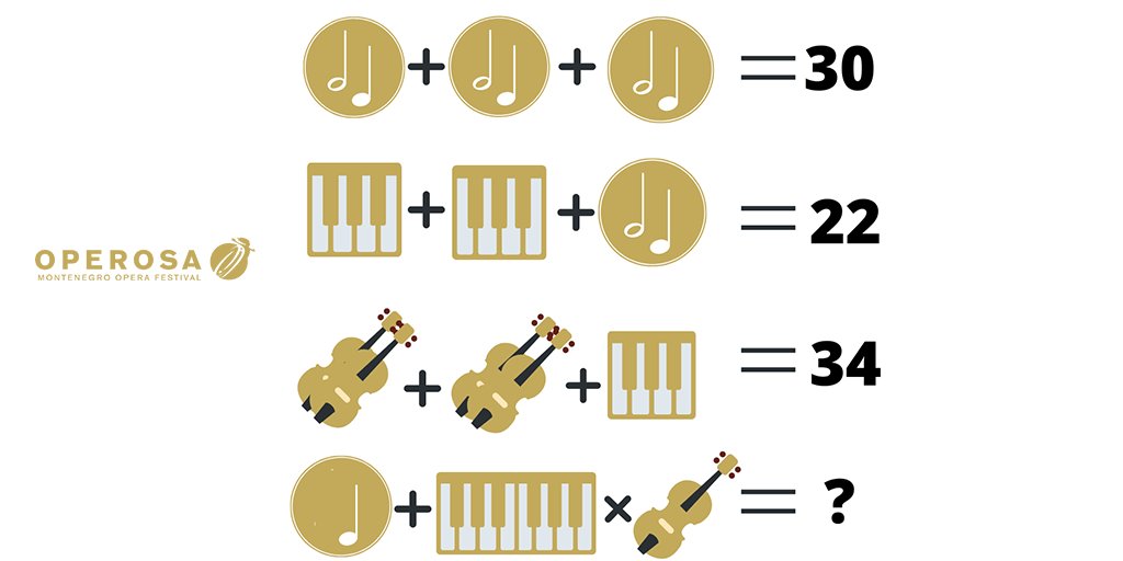 Operosa's tweet photo. Napišite rešenje naše male muzičke jednačine.💫

Write the solution to our little music equation.💫

#opera #operosa  #iloveopera #math #mathequation https://t.co/GmWAvfw2MP