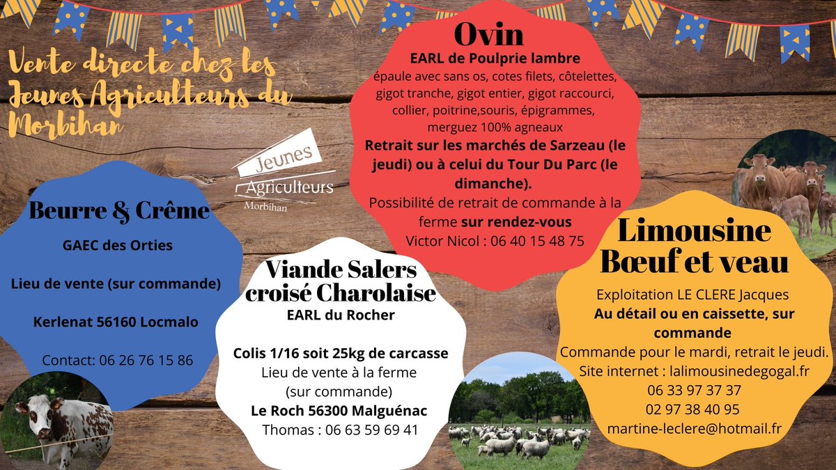 JAMORBIHAN's tweet photo. Vous avez été nombreux à nous demander les contacts des Jeunes Agriculteurs du Morbihan proposant de la vente à la ferme 🧀🧐
Alors voici quelques points sur le Morbihan. 🇫🇷
🍓🐑🐂🥛 https://t.co/3r90E7fK64