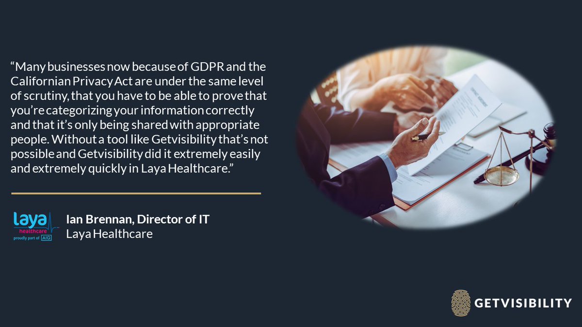Get_visibility's tweet photo. Through state of the art machine learning algorithms, Getvisibility achieves unparalleled accuracy when classifying complex document sets. Click below to see Ian Brennan of Laya Healthcare, discuss his experience using Getvisibility. 

https://t.co/QGZIWQOa6R https://t.co/bGP9LePtZW