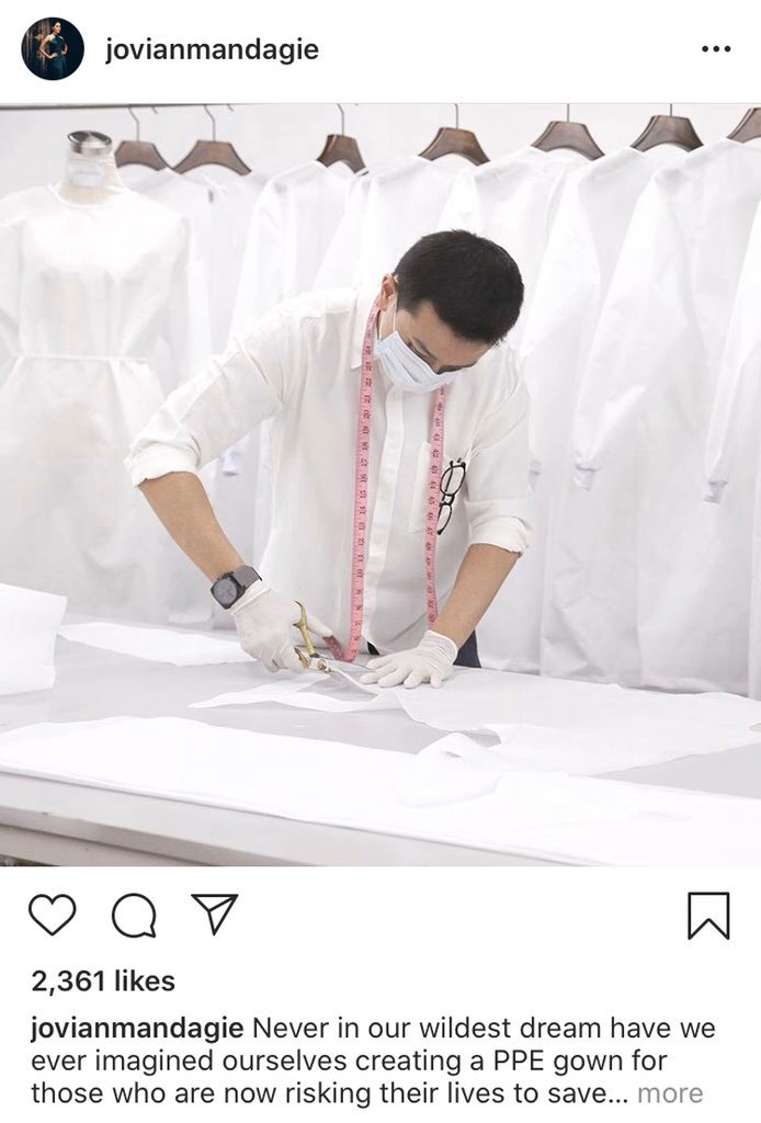 4 out of many Malaysian designers who are contributing in producing PPE of frontliners. Others are Rizman Ruzaini, Alia B, Key Ng, Celest Thoi, Khoon Hooi, Nurita Harith & Mimpi Kita. (Tq  @missnurulyusuf for the info). & many tailors and inmates taking part too! I  my country