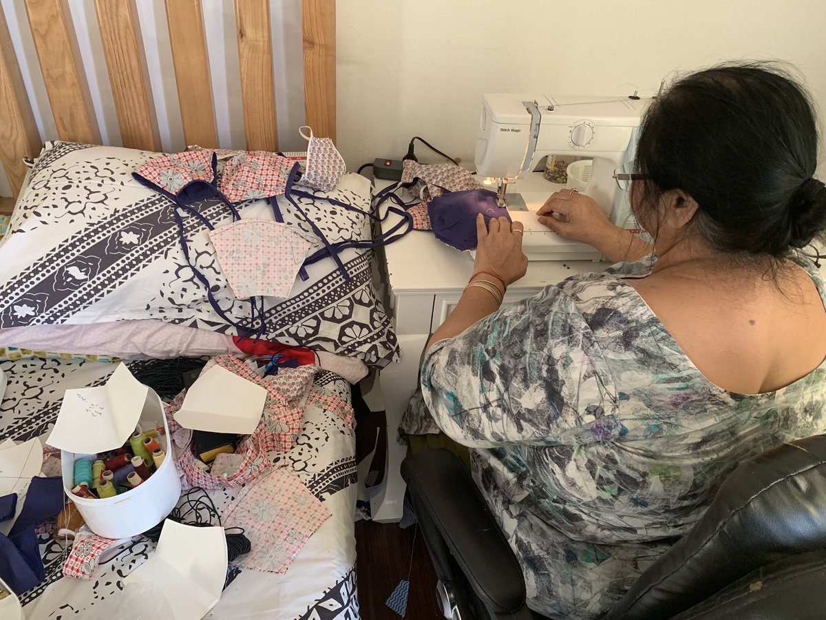 My mom is making 50 masks everyday to donate them to the hospitals. She does it everyday for 4-6 hours. #MaskIndia #donate