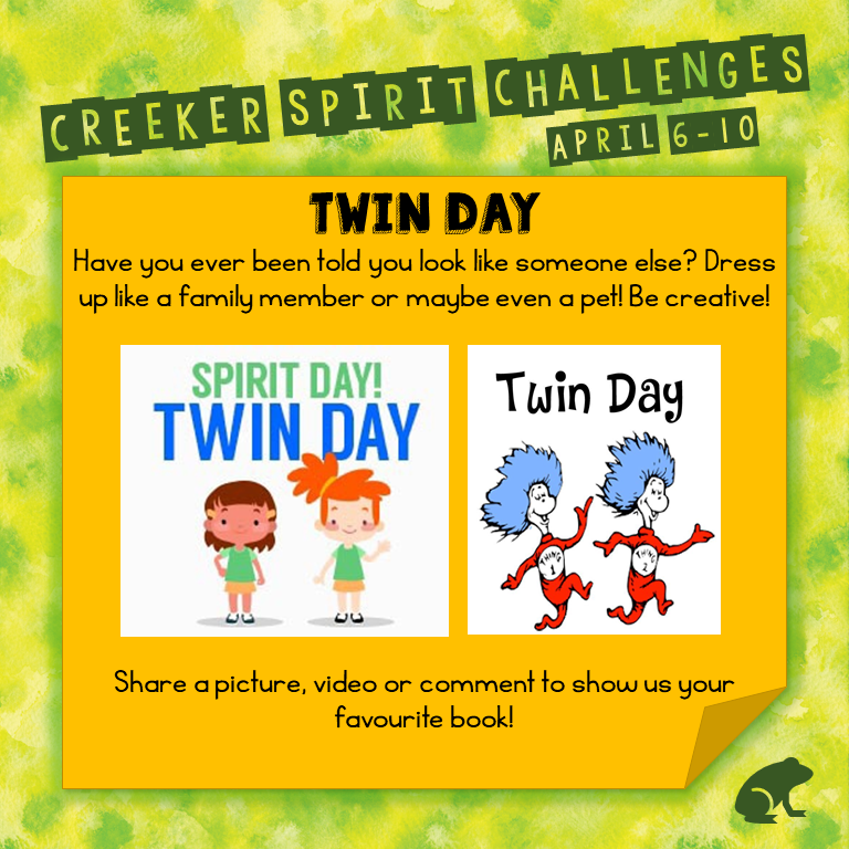Garden Creek School On Twitter Let S Dress Up As A Twin Today Try To Match Someone In Your Family Maybe A Sister Brother Mom Dad Pet Get Creative Creekerspirit Creekercheer Twinning Https T Co Ocqt99hxd1