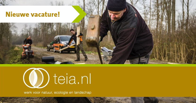 Vacatures voor de aanpakkers!

- @RANOXnatuur  | Projectleider - Limburg
- Natuurbegraafplaats 'De Utrecht'| Medewerker beheer &amp; 
   Voorlichting
- @Natuurmonument Natuurmonument: Boswachter natuurbeheer West-Brabant 

Kijk voor het hele overzicht op teia.nl!