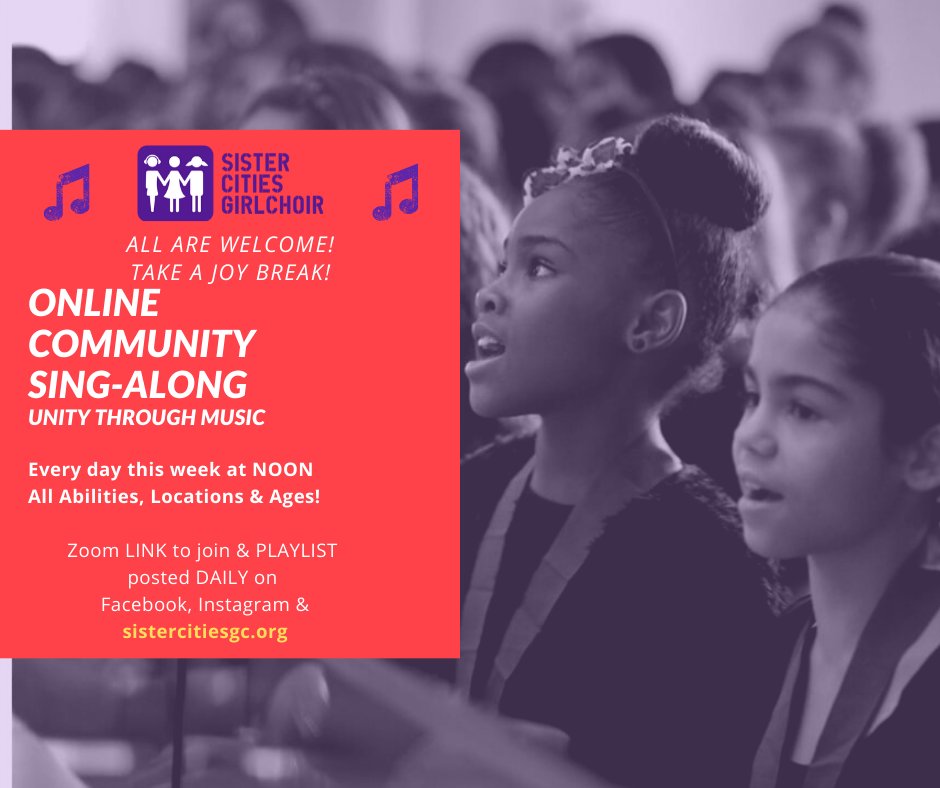 SCGirlchoir's tweet photo. WEEKLY! TODAY AT NOON! Online Community Sing-Alongs - https://t.co/NN6NP9TiUy https://t.co/A8c47kFX2q