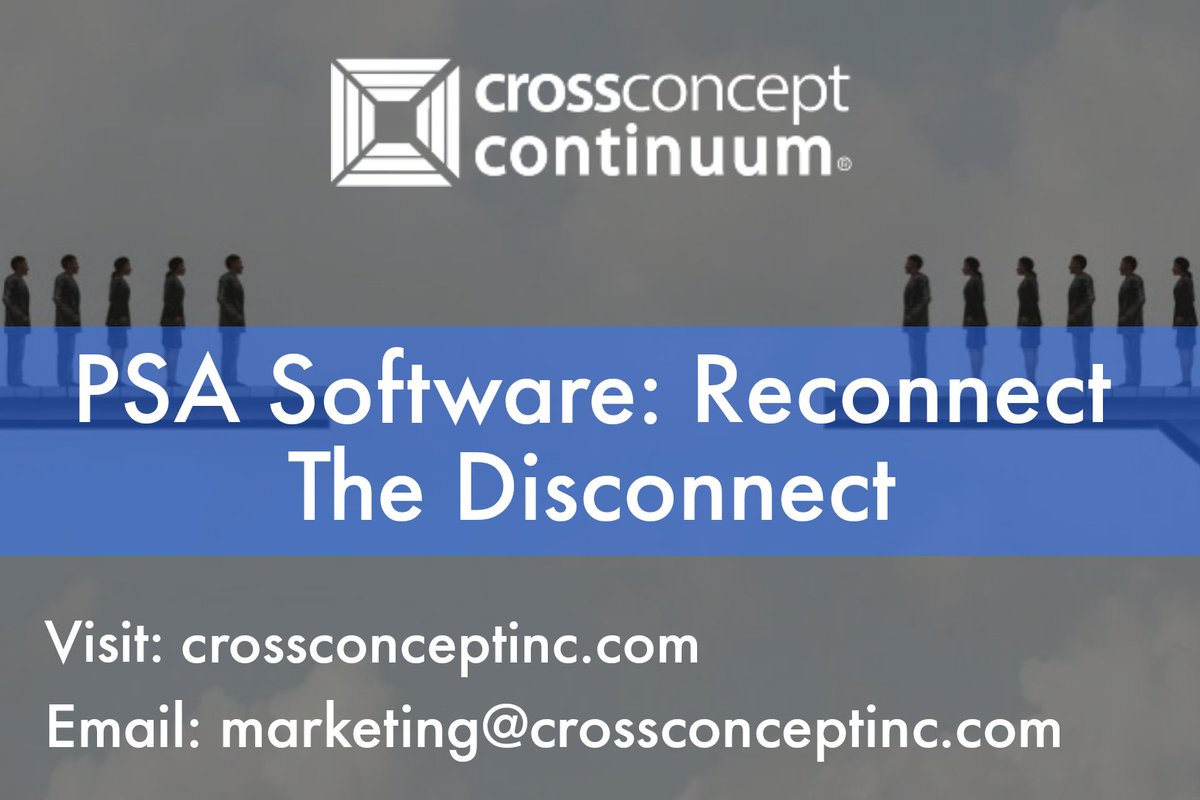 CrossConceptInc's tweet photo. Our newest article focuses on how PSA Software can be the bridge that connects disconnected teams into one unified solution & workflow.
Check out the article here - https://t.co/u3PR96cOLY
#PSAsoftware #CrossConceptContinuum #ReconnectTheDisconnect https://t.co/N7Dt0OSN8w