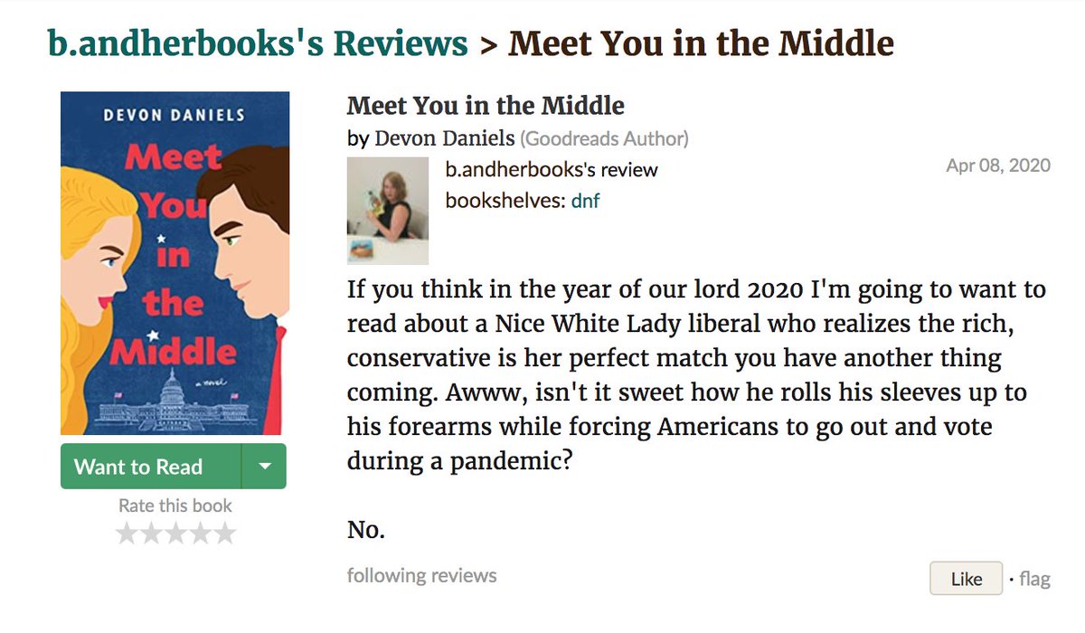 In case you can't click over to Goodreads, here is the review which is chef kiss perfect.