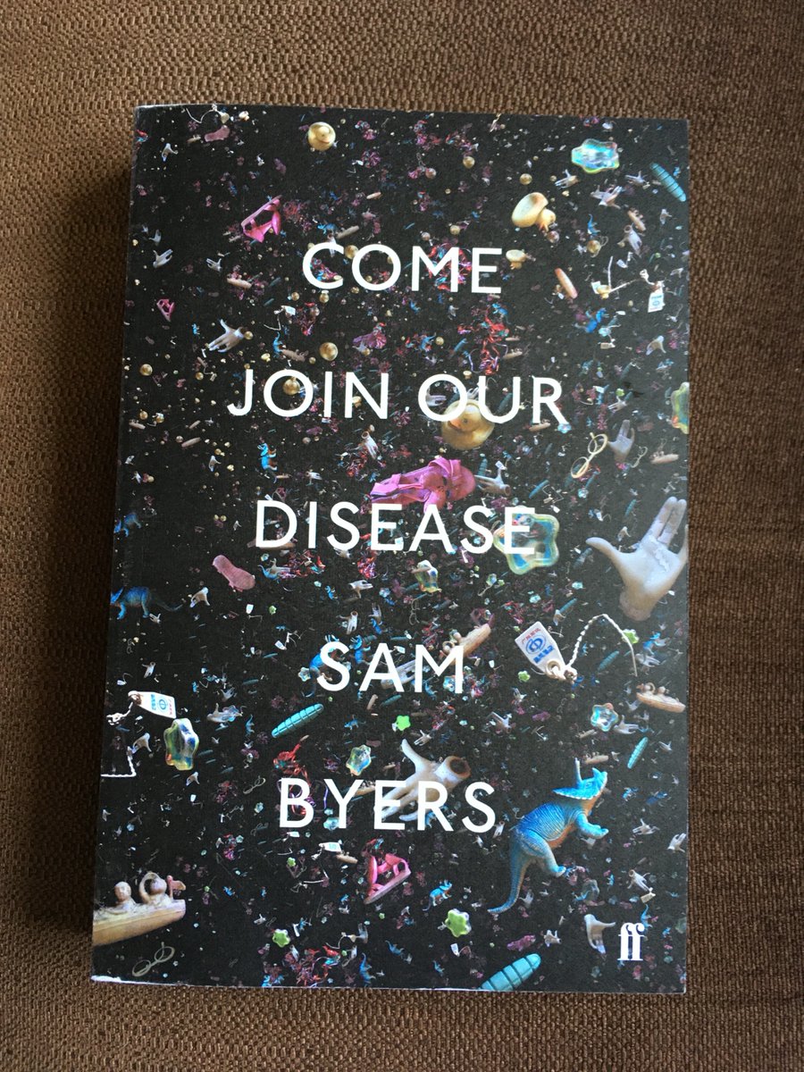 Next is COME JOIN OUR DISEASE by  @byers90, which already sounds extremely prescient! His last one, Perfidious Albion, was a dark, funny and nightmarishly brilliant satire. Sam is a writer who can tell us about ourselves. This one's due out on August 6, unless it gets moved.