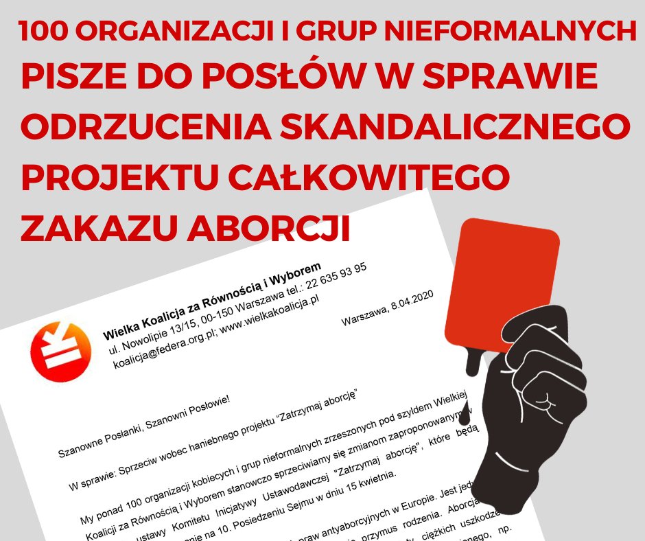 ❗️Piszemy do posłów i posłanek, żeby odrzucili skandaliczny projekt zakazu aborcji!

Więcej: bit.ly/3e5ffTD
<a href="/agatadiduszko/">Agata Diduszko-Zyglewska</a> <a href="/Anna_Mierzynska/">Anna Mierzyńska</a> <a href="/Anna_Dryjanska/">Anna Dryjańska 🏳️‍🌈🇵🇱🇪🇺 AborcjaBezGranic.pl</a>  <a href="/ambroziak_a/">Anton Ambroziak</a> <a href="/Radio_TOK_FM/">Radio TOK FM</a> <a href="/oko_press/">OKO.press</a> <a href="/gazeta_wyborcza/">Gazeta Wyborcza.pl</a> <a href="/WysokieObcasypl/">Wysokie Obcasy</a>