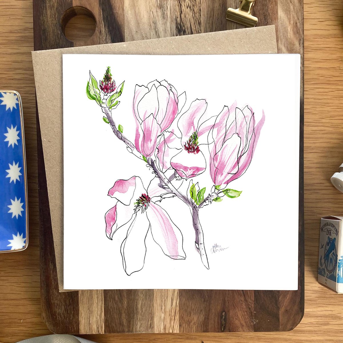101polly's tweet photo. @Handsome_Frank I've been keeping hope through the changes into spring, and started with these magnolia illustrations that became prints with the hope of bringing a big of outside, inside 🌿 https://t.co/EtVMVfrItw