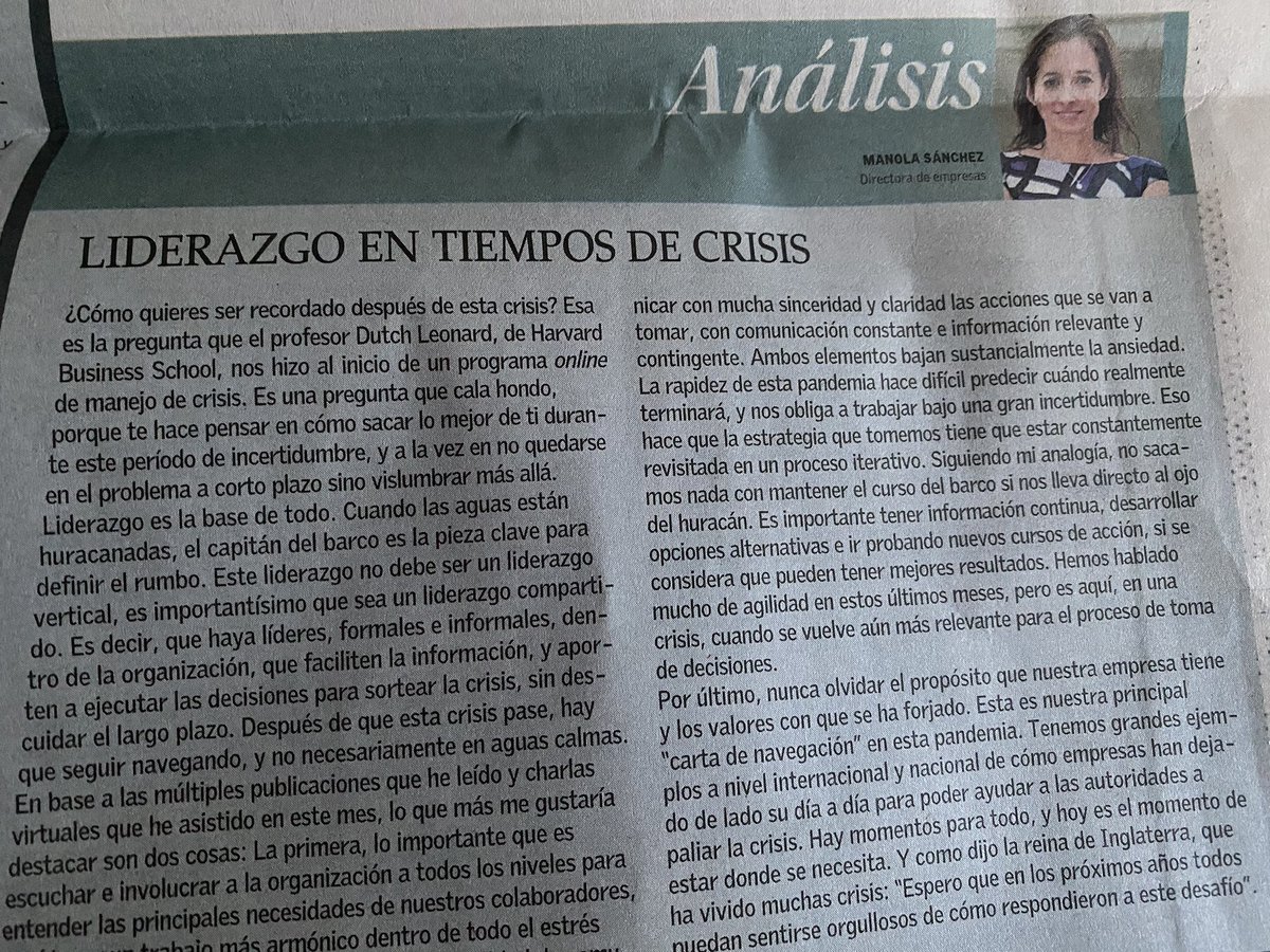 aburgos1961's tweet photo. Mirada de Líder, necesaria para los equipos de trabajo ! Muy buen Análisis se @manola_sanchez en EM hoy https://t.co/9kiF1yuS6A