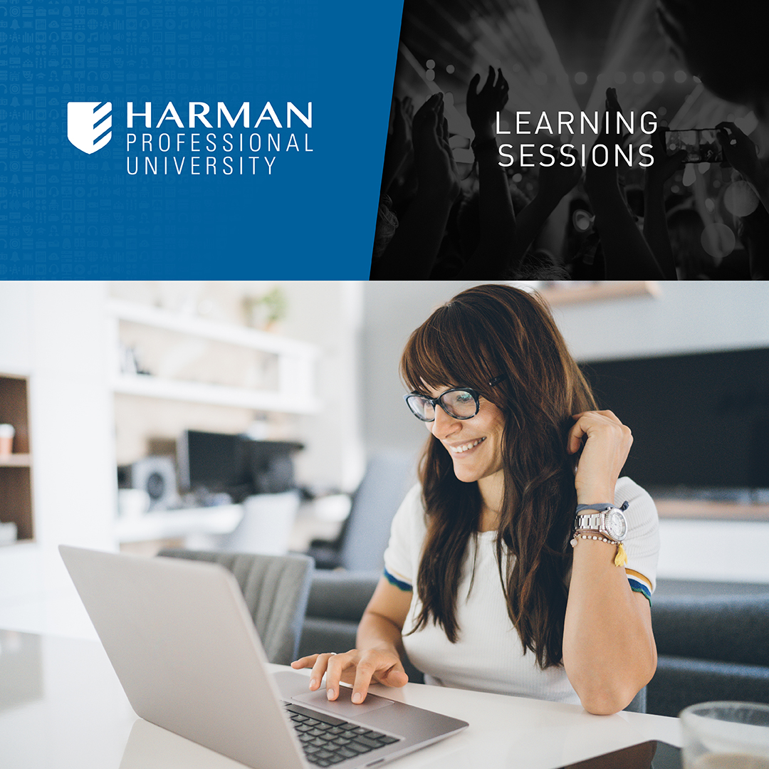 Ready to advance your professional lighting &amp; audio knowledge from home? Introducing <a href="/HARMAN_Pro/">HARMAN Pro Solutions</a>’s new Learning Sessions workshop - a series of free webinars led by leading industry experts! Learn more about the #HARMAN Pro University eLearning sessions: bddy.me/2UR3Sac