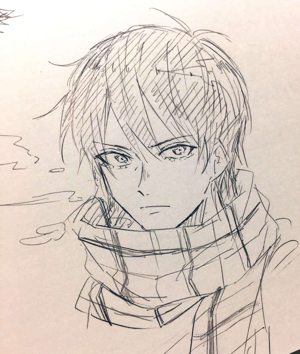 海堂くんマフラーとか付けるのかな〜って思った絵 