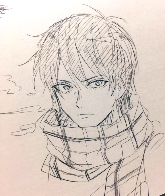 海堂くんマフラーとか付けるのかな〜って思った絵 