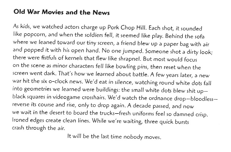 I once managed a cinema in the sand. I dislike hearing destruction described as "just like in the movies." Yet I consume war films as comfort food.  @dagray08's  #warpoetry reminds me of my contradictions. From "Contested Terrain":  https://amzn.to/2V5BW16   #NationalPoetryMonth 8/n