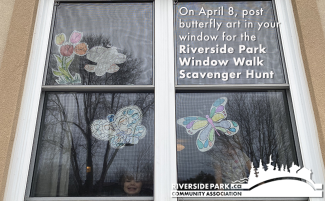 RiversideParkCR's tweet photo. On April 8, post #butterflyart in your front window for the #RiversidePark #WindowWalk. Then, take your family out on a #ScavengerHunt and share photos of the butterflies you find in your neighbourhood.

Subscribe for updates: https://t.co/uy4LIQbh2M #COVID19 https://t.co/vn75vxipE5