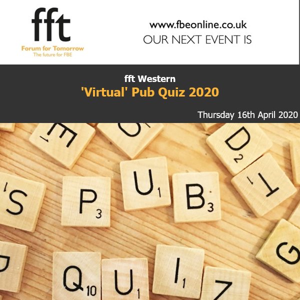 fft_Western's tweet photo. FFT Western brings the 'Pub' Quiz to you! 

After sadly having to cancel the Pub Quiz last month we have decided to bring it to you virtually! If your isolating alone, with friends or family we welcome all to sign up and get involved at: https://t.co/RhCebW6tbu

#StaySafeStayHome https://t.co/MA3chRUqVt