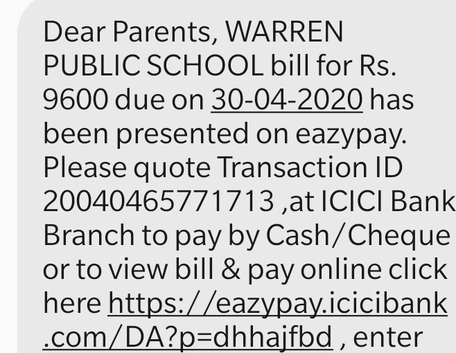 VQSE's tweet photo. @DrRPNishank @narendramodi @AmitShah @PMOIndia @HMOIndia @PIB_India @MIB_India @HRDMinistry @DDNewslive @mygovindia Please take action against  the fees demanding by the CBSE schools. Please find attached the msg screen shot sir https://t.co/Kg5nvWaZtD