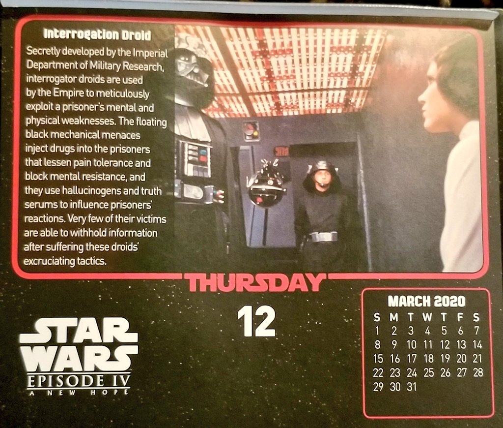 Toomedtoo's tweet photo. DAY 72 #InterrogationDroid
#StarWars
#ANH
#anewhope
#vader
#Leia
#Episode4
#Toomedtoo1K
#TTMTC2020DAY https://t.co/3xNuLyCvBa