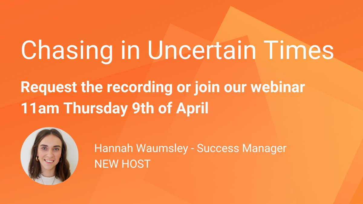 Join us tomorrow as we explore best practice and provide practical guidance on Chasing in Uncertain Times with @chaser_hannah💡 hubs.ly/H0phyYj0