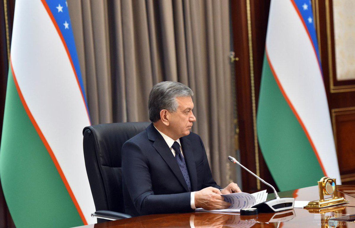 president_uz's tweet photo. At a videoconference meeting, President Shavkat Mirziyoyev analyzes effectiveness of efforts to combat the pandemic, discusses food security, employment, inc. via development of household economy, crofts.
#Mirziyoyev #Uzbekistan #coronavirus #pandemic #mitigateimpact https://t.co/yurtiIuqIs