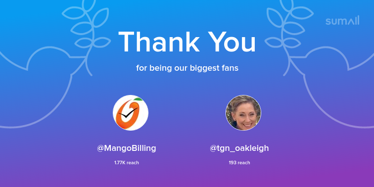 MJKies's tweet photo. Our biggest fans this week: MangoBilling, tgn_oakleigh. Thank you! via https://t.co/NqNfMzzdFd https://t.co/i9LisEGCr3