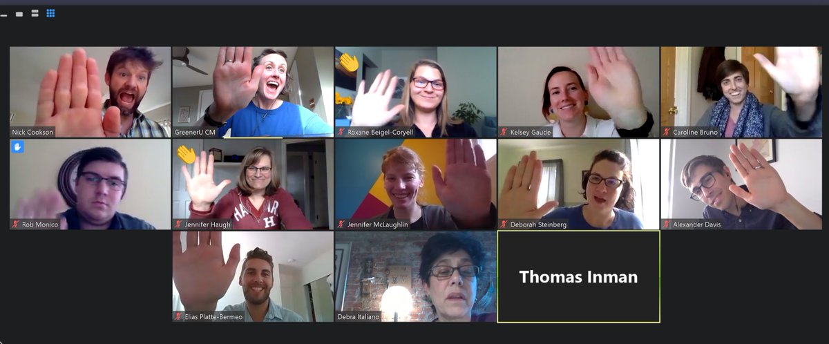 Greener_U's tweet photo. Based on our #Facilitation for Organizational Change: Remote Version workshops, our mock meetings to choose the song to highlight #SocialDistanacing produced an excellent playlist. https://t.co/4Y1Bi3MCFT https://t.co/nzCjIG7THy
