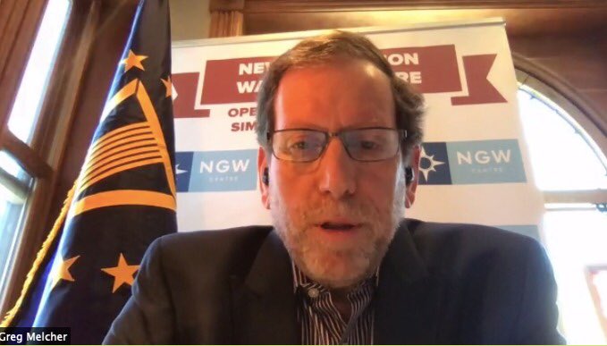 NSC_Romania's tweet photo. A #NewStrategyCenter online discussion today on the consequences of the #pandemic on security&amp;defence, with emphasis on the Eastern Flank of @NATO.  Insightful contributions from @general_ben - @cepa &amp; Greg Melcher - CSNGW, moderated by @sducaru. https://t.co/5xmm3RRTZT