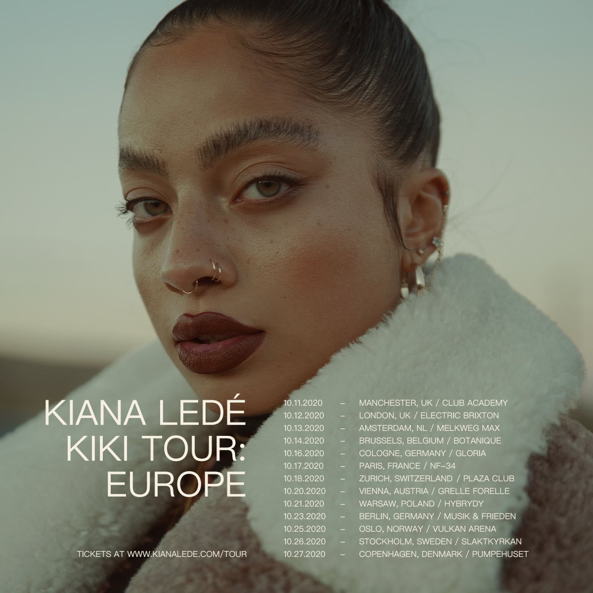 KianaLede's tweet photo. We’re back in action baby. Here are the new #KIKIEuropeTour dates. More information at https://t.co/FVWEiz8VZm ✨ https://t.co/NEq22pPhaj