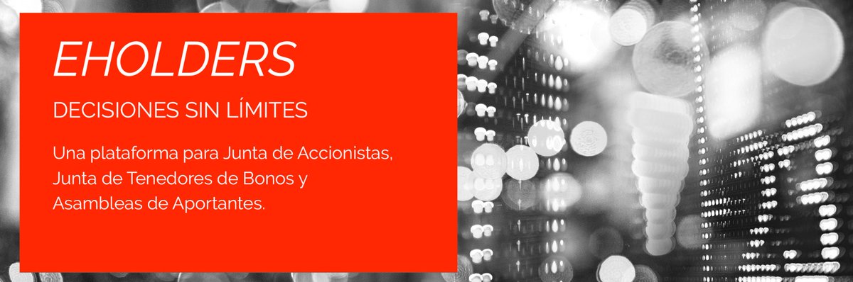 EVotingGlobal's tweet photo. Presentamos #EHolders, la nueva plataforma de 
@EVotingGlobal para la realización de Juntas de Accionistas, Juntas de Tenedores de Bonos y Asambleas de Aportantes 👉https://t.co/Y3TIWdpEHl https://t.co/qnjxHFSj2Q