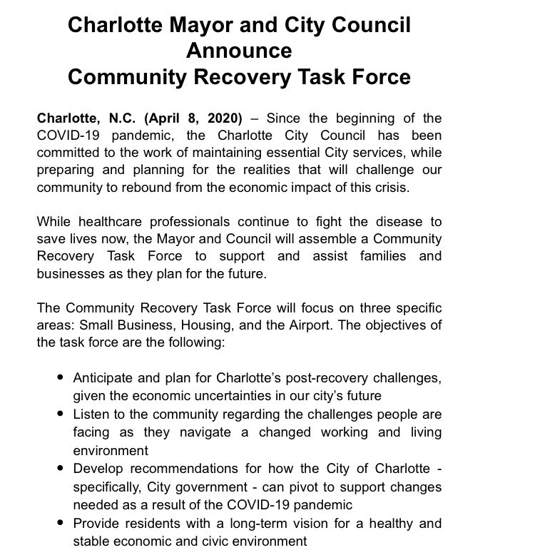 JoeBrunoWSOC9's tweet photo. #CLTMayor and #CLTCC are launching a community recovery task force @wsoctv https://t.co/1B7k3mV9Kz