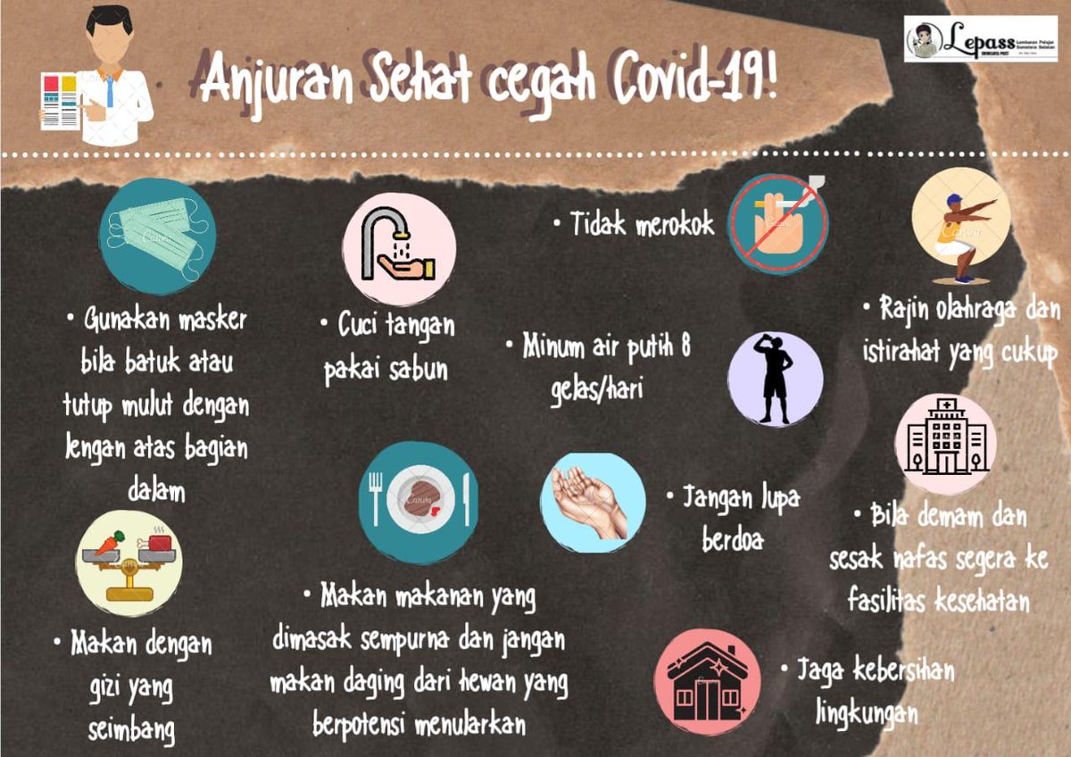 Hai Lepass Mania! 
-
Bagaimana kabar kalian hari ini? 
-
Semoga sehat selalu ya! Jangan lupa untuk tetap #dirumahaja dan selalu menjaga kesehatan!  
Disini sudah kami siapkan beberapa informasi mengenai pandemi Covid-19, semoga bermanfaat!