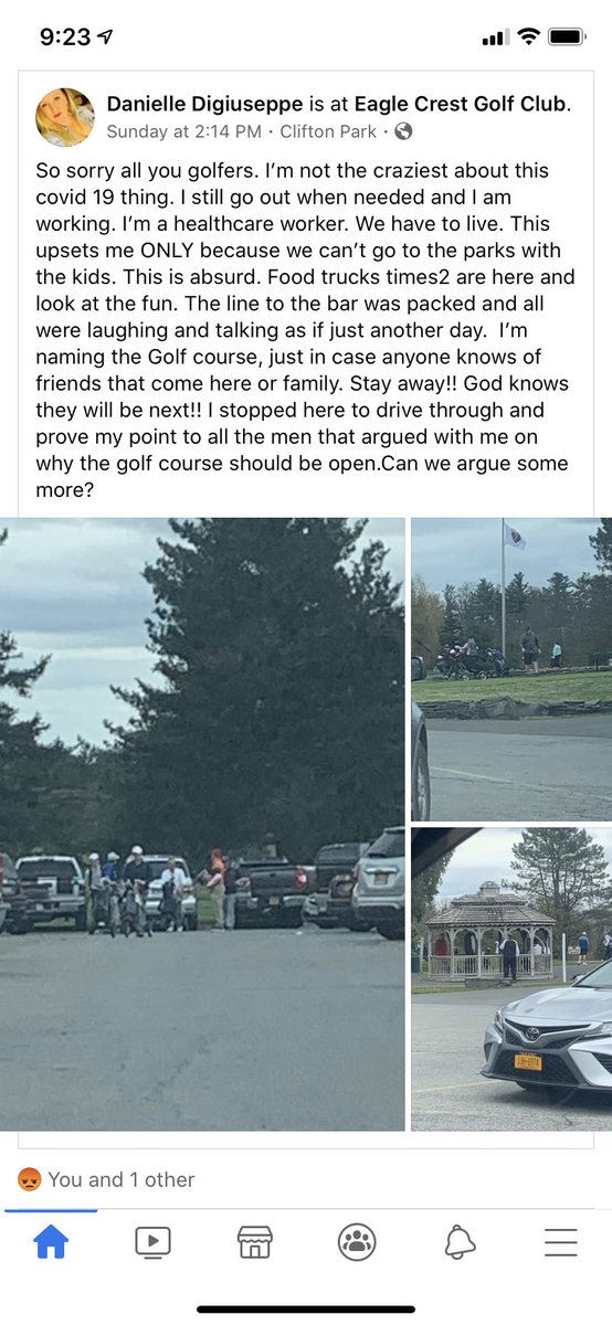 chazwhite7's tweet photo. @NYGovCuomo Golf is not essential https://t.co/qSCiTHqorp