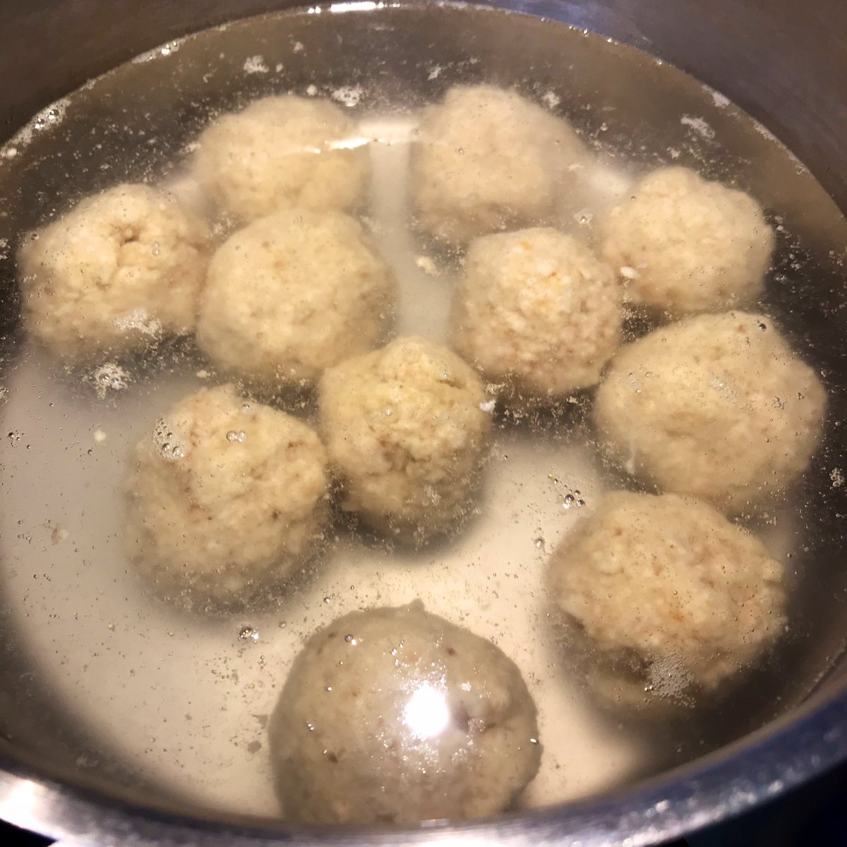 DanielHugill's tweet photo. The matzah balls are go! #PesachInLockdown https://t.co/eBxJomyjtM