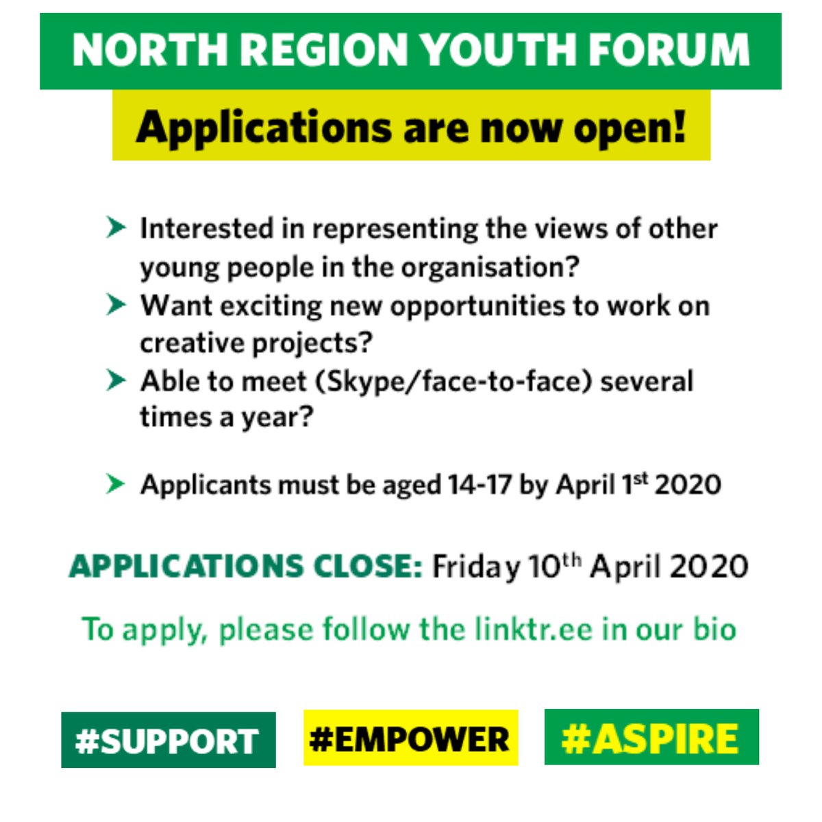 NorthYouthSJA's tweet photo. Stuck inside? Bored?

If you haven't already seen, our fantastic youth forum have opened applications! 

Want to represent cadets near you? Maybe develop new skills?
Or just want to enjoy new experiences?

The form closes this Friday - If you haven't applied, give it a go! 😉 https://t.co/fQw7hel2Wc