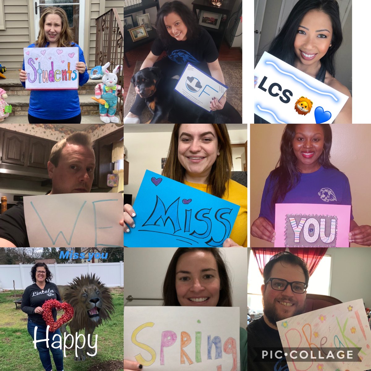 LincolnLions5's tweet photo. We miss our Lions! Enjoy your Spring Break!💙🦁💙 #GoLions #StayHome #FlattenTheCurve https://t.co/0GvclElsET