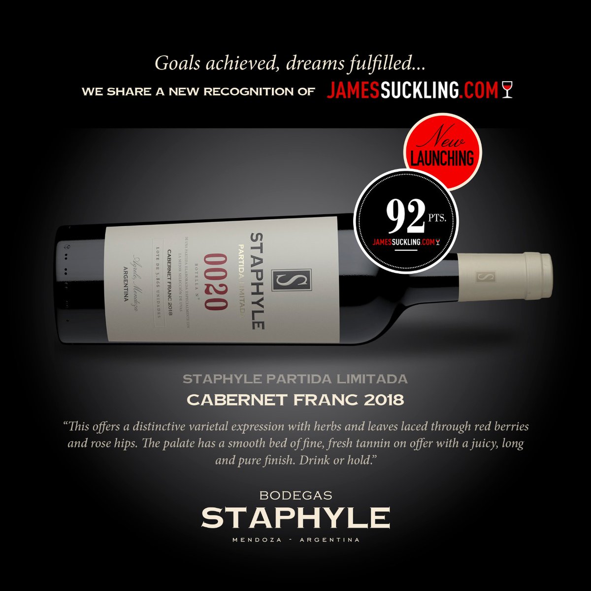 bodegastaphyle's tweet photo. 🍷Muy contentos, orgullosos y agradecidos por el reconocimiento de @JamesSuckling para con nuestros #Vinos y por valorar el trabajo constante del equipo de Bodega.
 #PartidaLimitada #Staphyle Premium y #Malbec #Iris 🍷
Vamos por más 💪💪 Salud!!!
#VinoArgentino #Mendoza https://t.co/dqijbyJarx