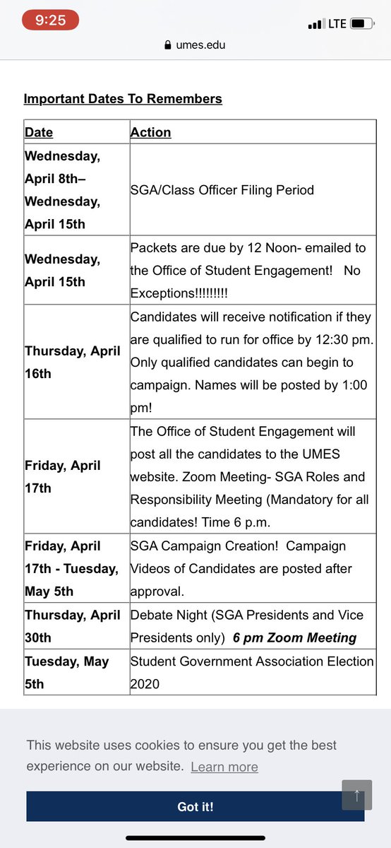 UMESSGA's tweet photo. IMPORTANT DATES !

#UMES https://t.co/CRaWLSm23p