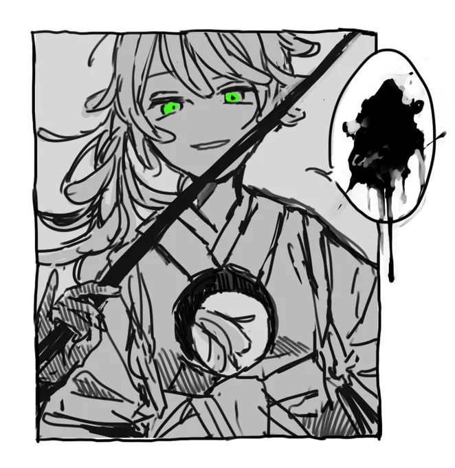 いつ描いたかわからない絵が出てきたので供養(本編のストーリーと何の関係もない)

#ハカナシロク 