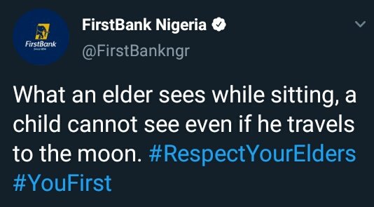  @FirstBankngr came with the popular line every Nigerian child has heard their mother say:I could swear it was a Nigerian mum behind this account